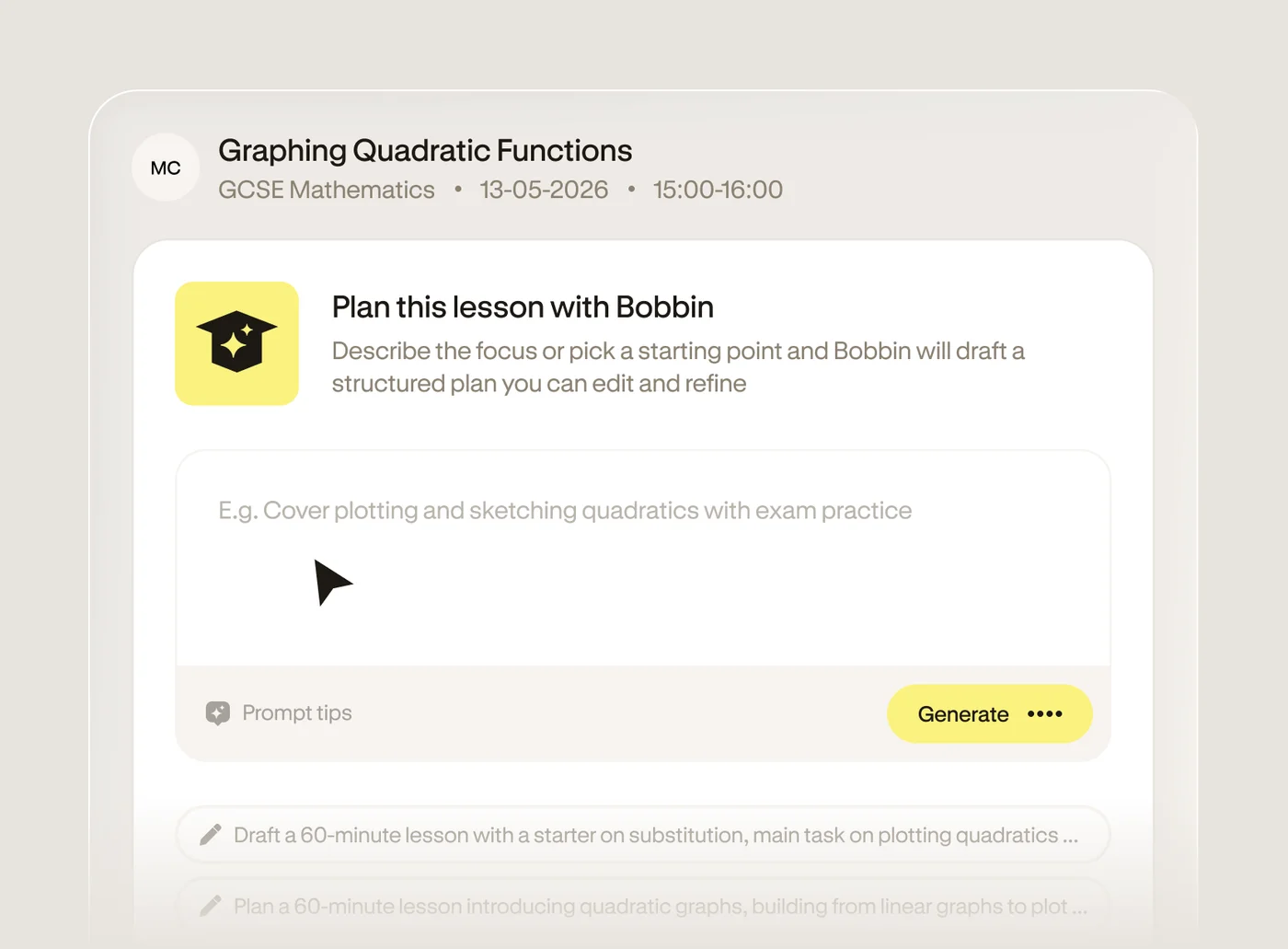AI-generated lesson plans